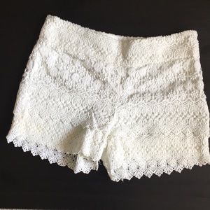 White Lace Riviera Shorts- Loft